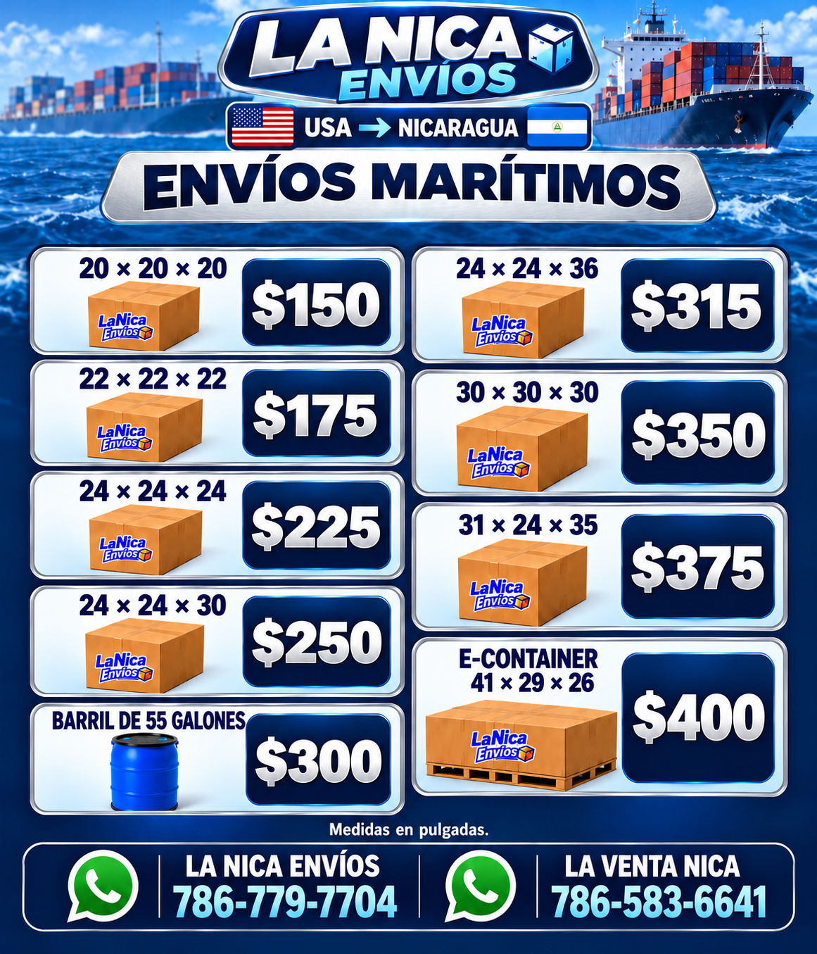 Precios y cajas